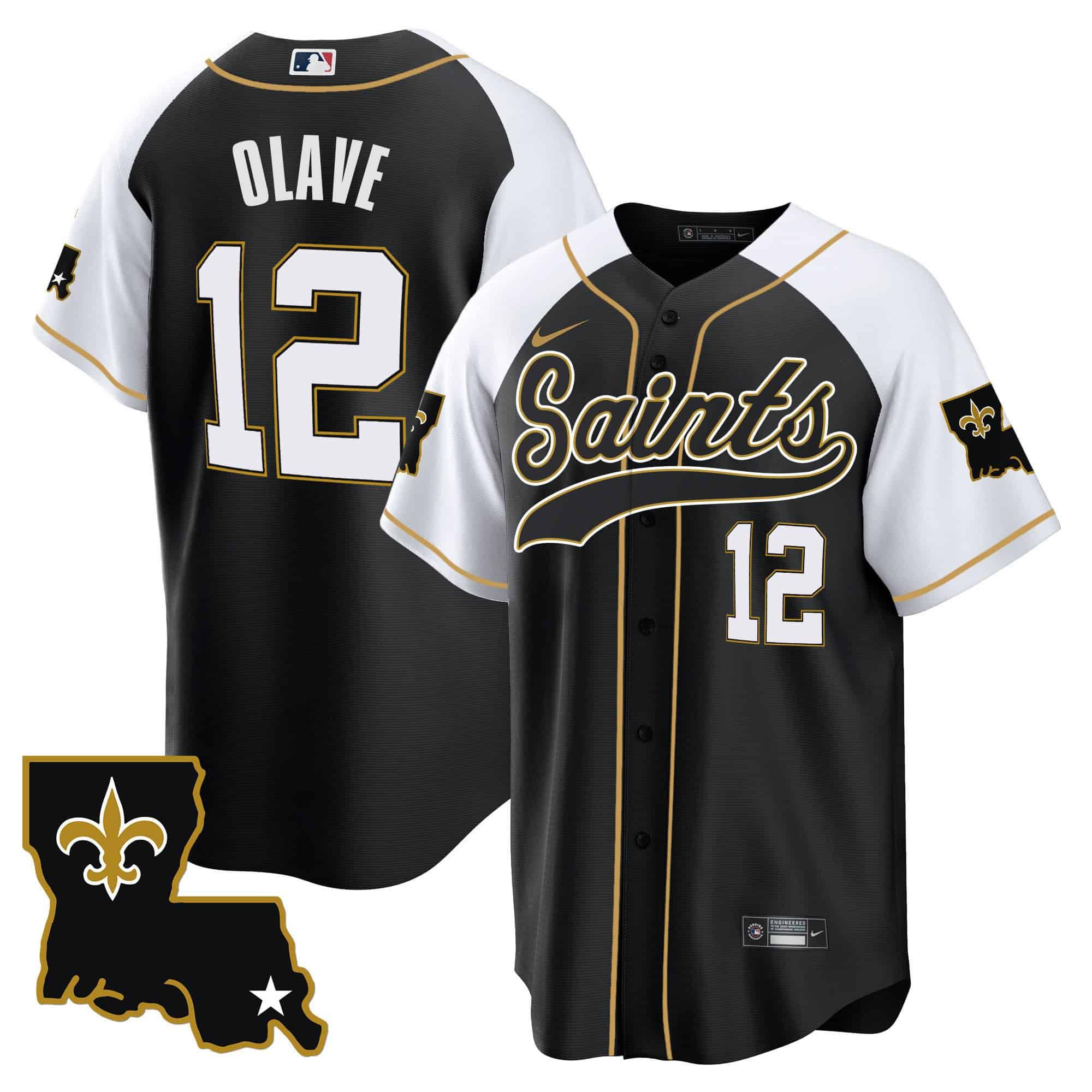 Men New Orleans Saints 12 Olave Black 2024 Nike 1987 Legacy Cool Base NFL Jersey